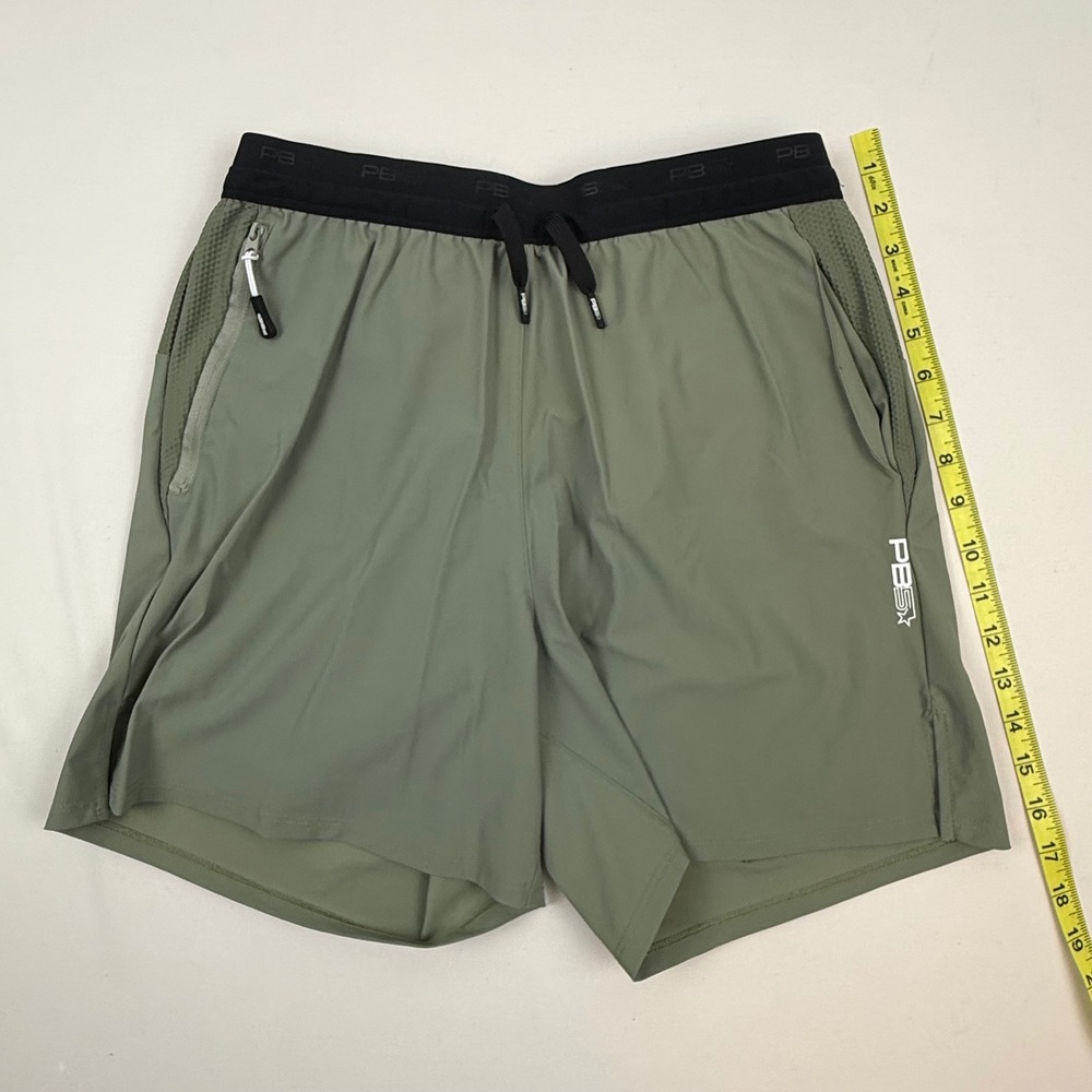 PB5Star Mens Olive Green 2-in-1 Athletic Training Shorts Size Large Pickleball - Picture 7 of 9